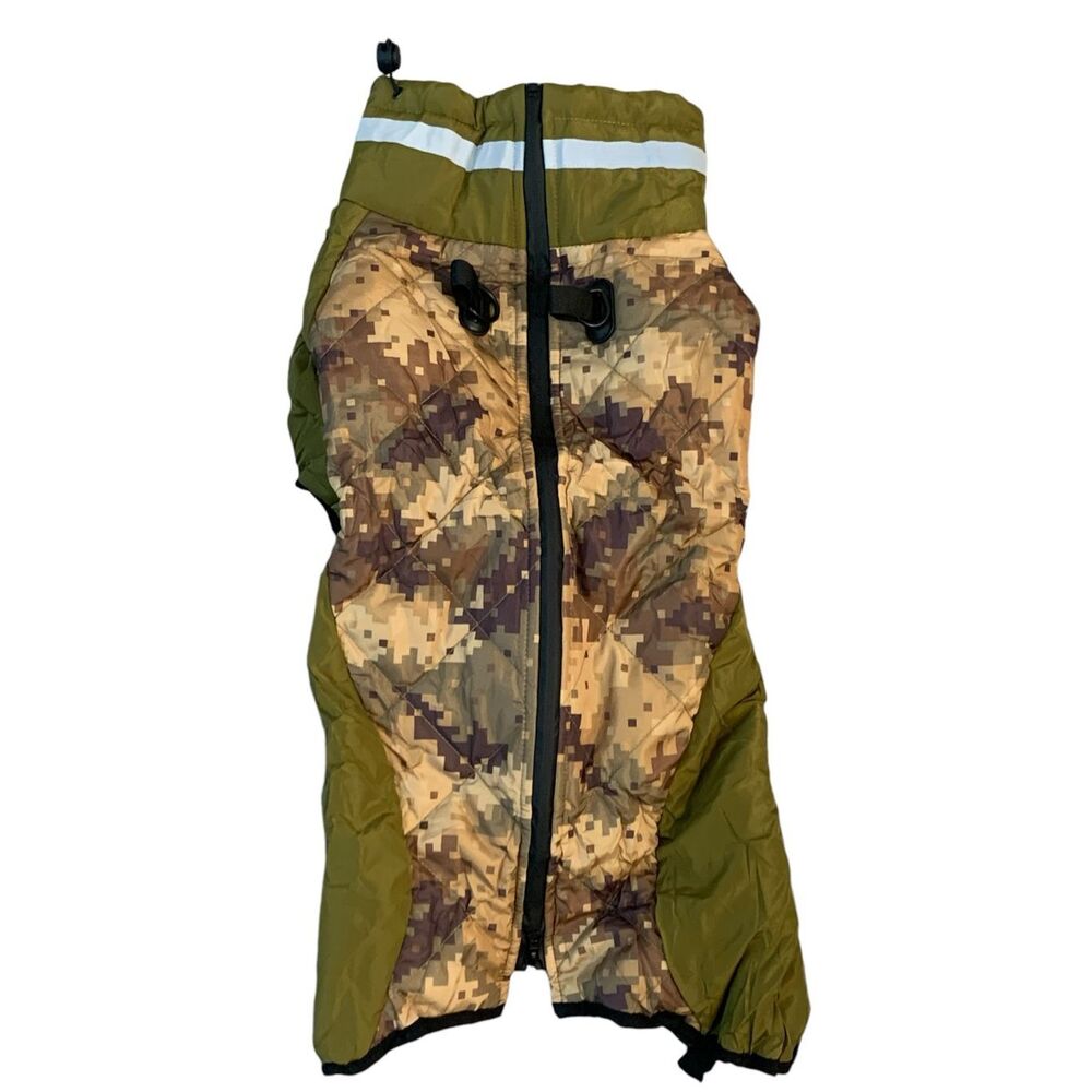 Dog Winter Coat With Legs Covered Windproof Waterproof Green Colored